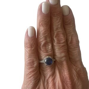 Tacori Sterling Silver Ring with Blue Gemstone size 8